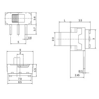 Mini slide switch MK12D01 made in China