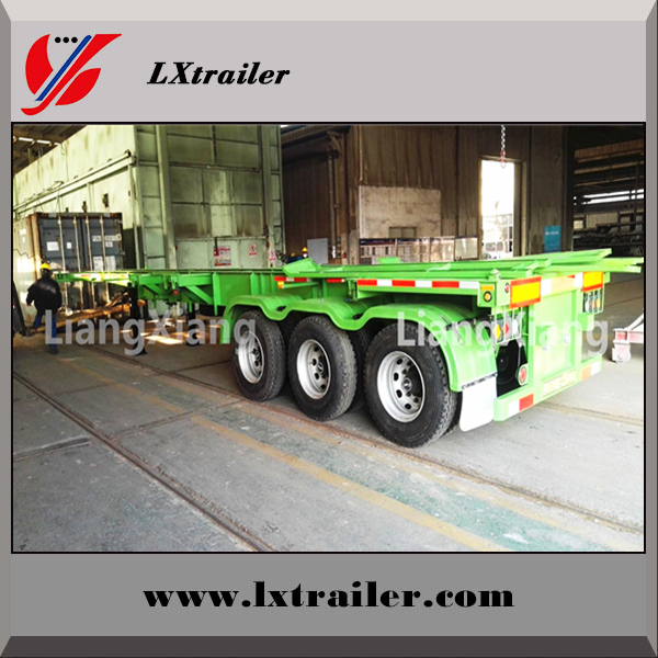 Port use 3 axles container transport trailer chassis skeleton semi trailer