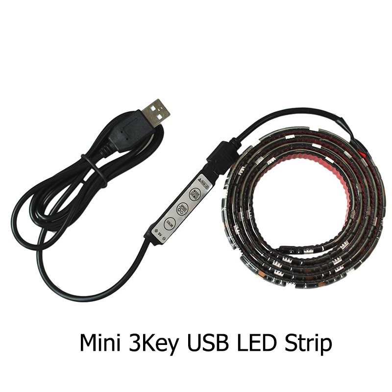 DC5V USB LED strip 5050 RGB Flexible Light 1M 2M TV Background Lighting RGB LED strip Adhesive Tape IP20 IP65