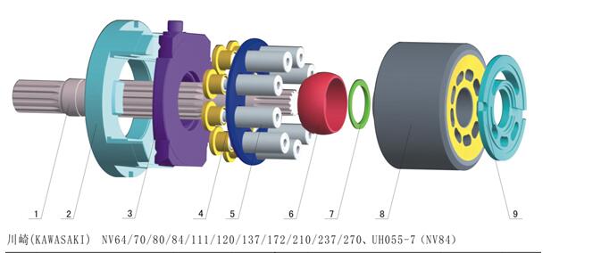 Kawasaki Nv Series Hydraulic Pump Spare Parts for Construction Machinery