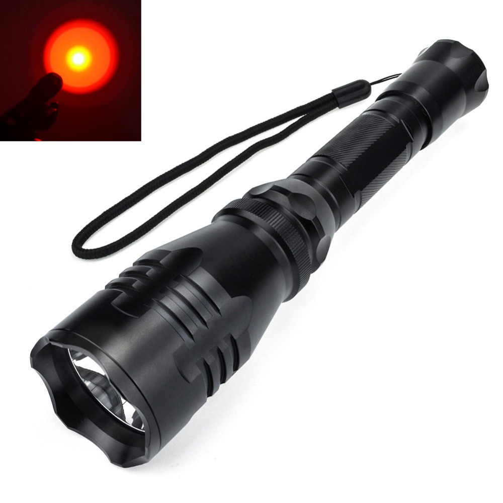 LED Hunting Flashlight Torch Hight Power Cree Torch Cree Green Red Light Lantern 1Mode Waterproof For 1x18650