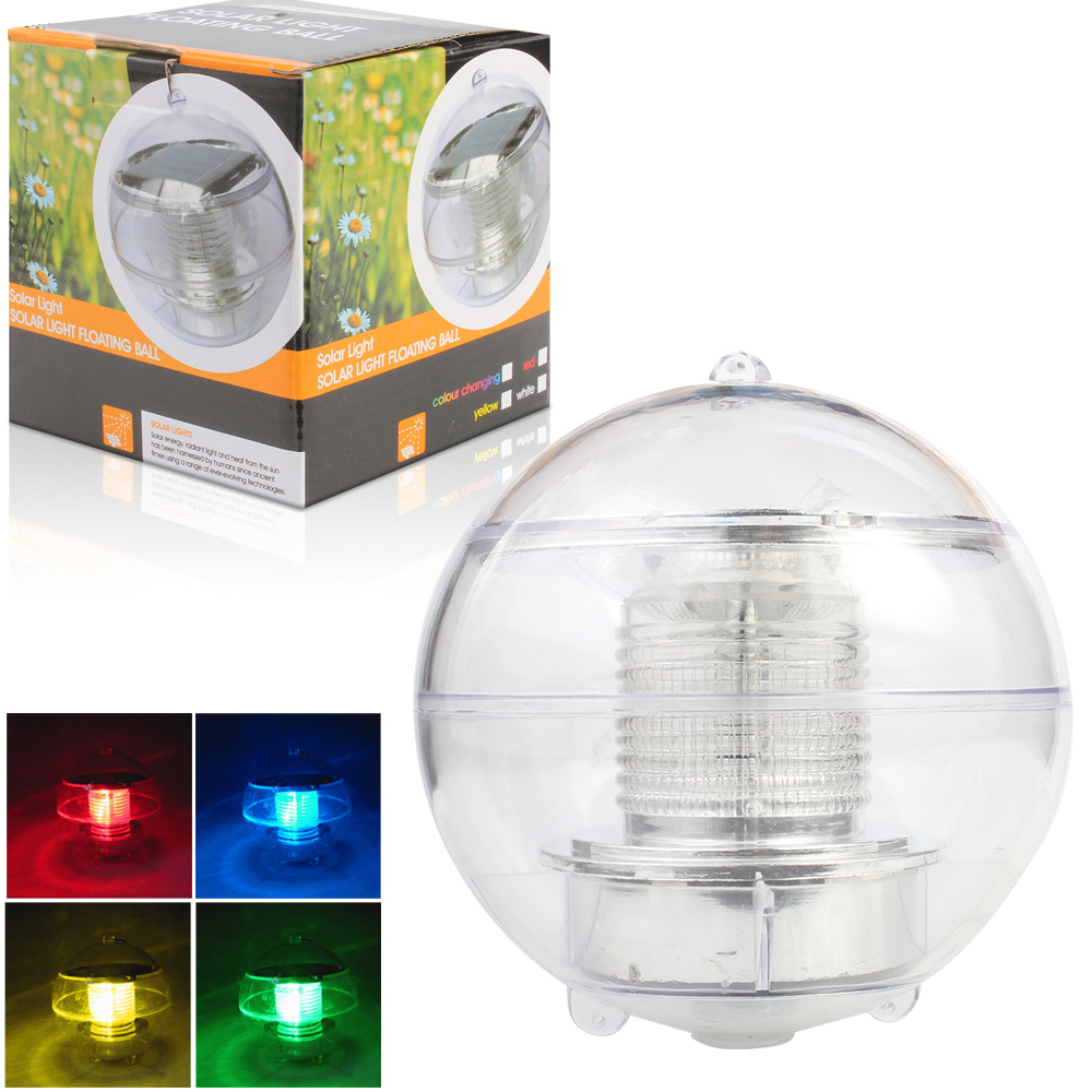 LED Solar Lamp Outdoor RGB Solar Power Globe Water Floating Light Color Changing Auto Decoration Night Spotlight