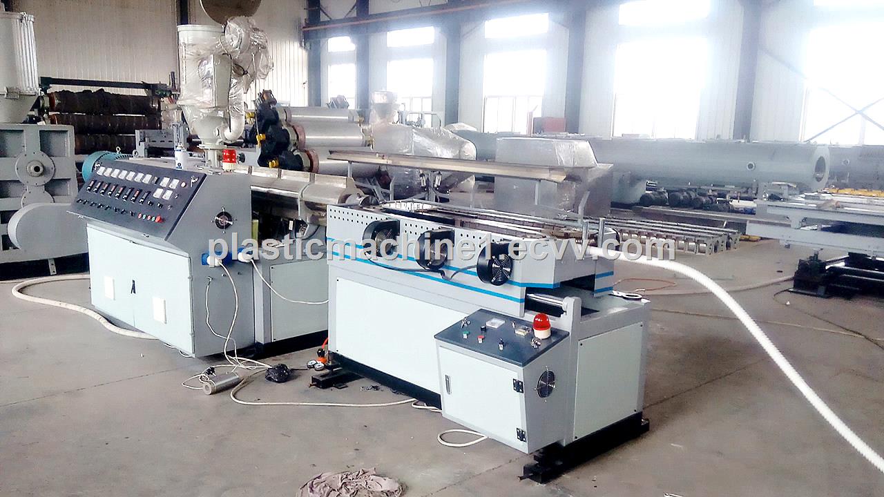 Shrinkable extension PP PE l corrugated pipe making machine