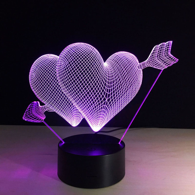 Valentines day Gift 3D Lamp LED Night Light 7 Colors Table Lampe Deco Bulb Touch Sensor Valentines day Gift 3D Lamp LED Night Light 7 Colors Table Lampe Deco Bulb Touch Sensor