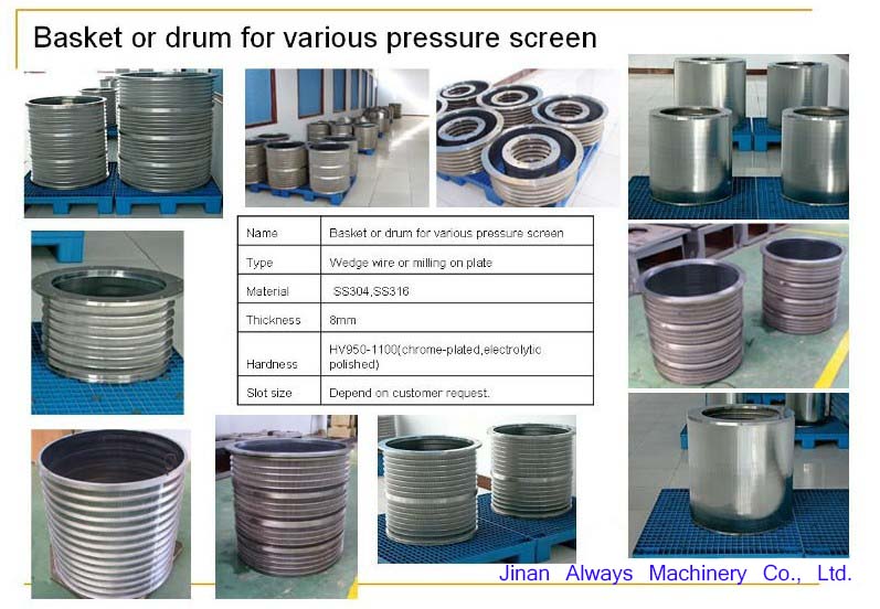 Pressure Screen Basket or Drum