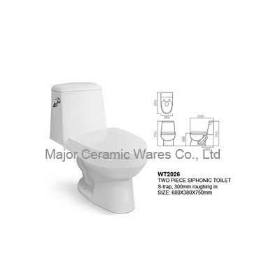 WT2026 TWO PIECE TOILET SIPHONIC STRAP 300MM