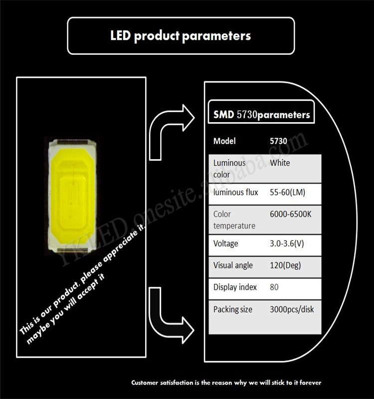smd 5730 led 05w white 60006500K