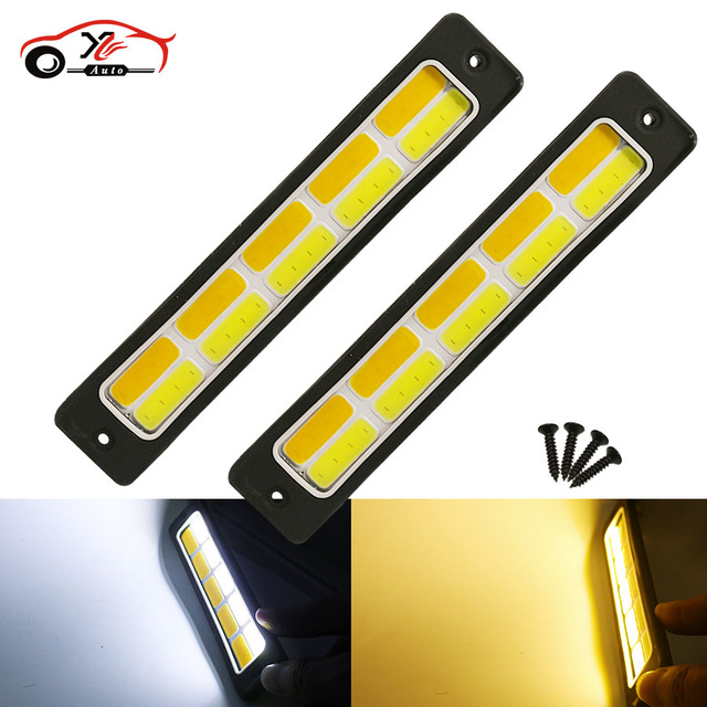 2pcs Flexible Car Styling DRL Fog Light Waterproof COB White Daytime Running Light Turning Signal Lights
