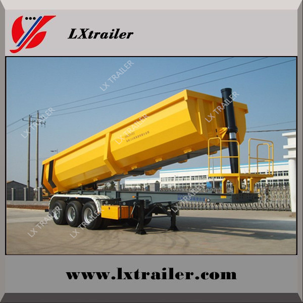 50 ton 3 axles end trailer dump end tipping truck trailers