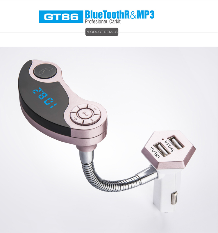 China Factory Supply ABS 5V 25A 2 USB V30 Bluetooth MP3 Player GT86 Car FM transmitter China Factory Supply ABS 5V 25A 2 USB V30 Bluetooth MP3 Player GT86 Car FM transmitter