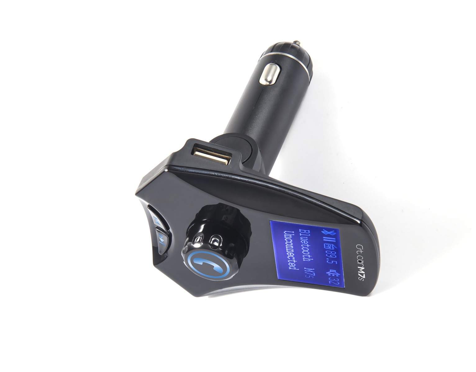 Factory price ABS Black V30 5V 25A 2 USB Car MP3 Player M7S bluetooth FM transmitter
