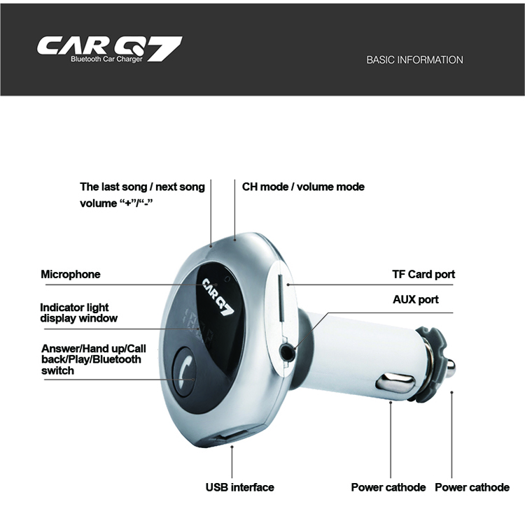 Factory supply ABS bluetooth 30 Bluetooth FM Transmitter Q7 Car MP3 Player Factory supply ABS bluetooth 30 Bluetooth FM Transmitter Q7 Car MP3 Player