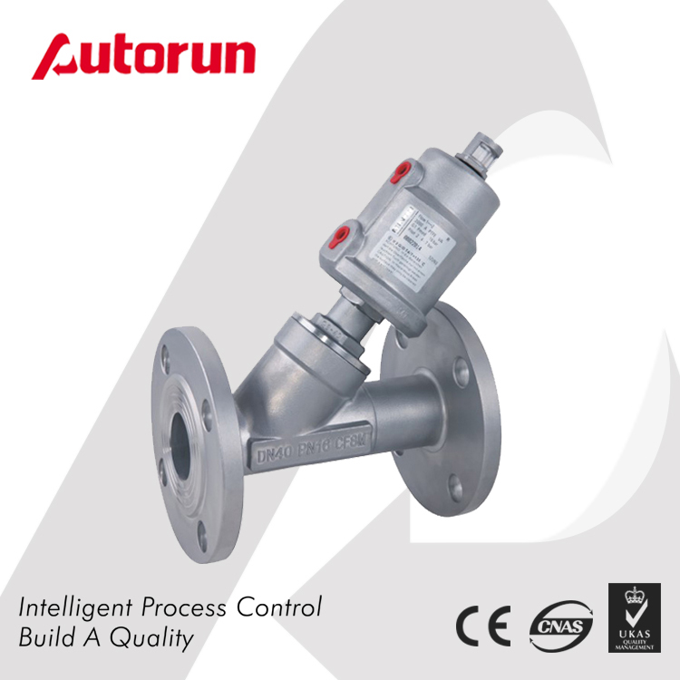 FLANGE ENDS ANGLE SEAT VALVE WITH SUS PNEUMATIC ACTUATOR FLANGE ENDS ANGLE SEAT VALVE WITH SUS PNEUMATIC ACTUATOR