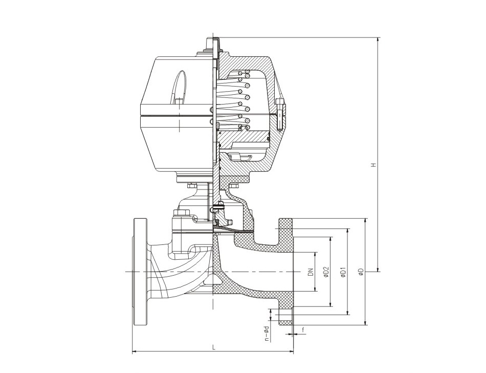 FLUORINE LINED PNEUMATIC ACTUATED DIAPHRAGM VALVE