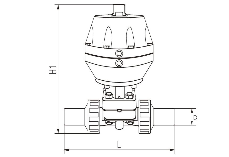 PPH PNEUMATIC ACTUATED DIAPHRAGM VALVE