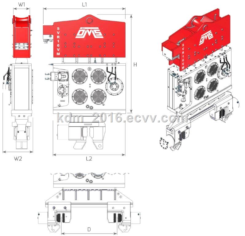 Vibro hammer SVR 16 VM to work on a crane or piling rig