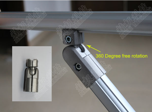 360 Degree Diecast Aluminum Pipe Joint For Production line and Aluminum workbench AL5