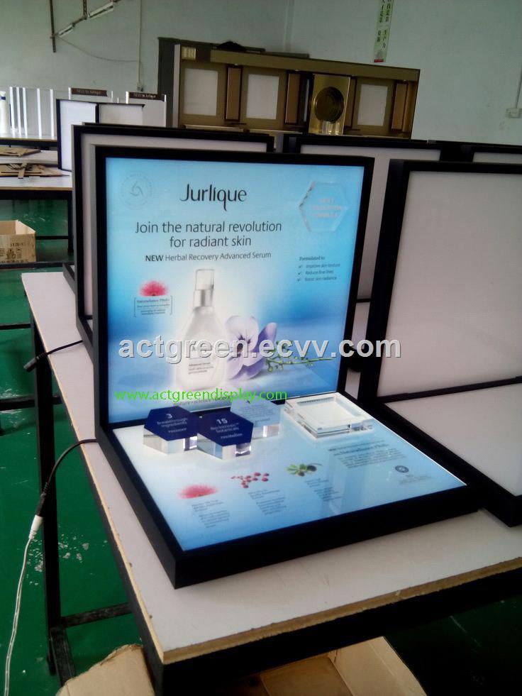 Acrylic cosmetics displaycountercustomized acrylic counter Led cosmetic display