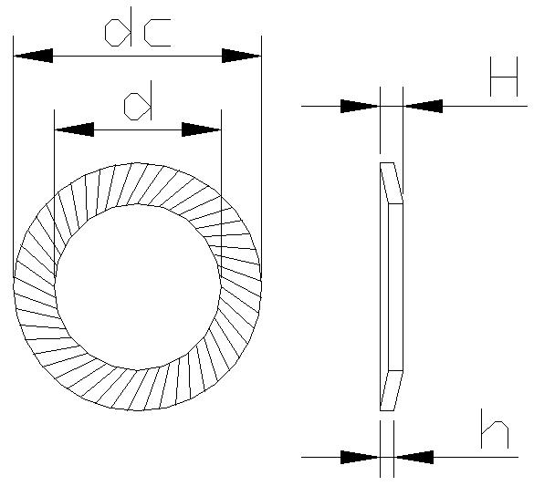 DIN9250 Double side knurl lock washer with ISO