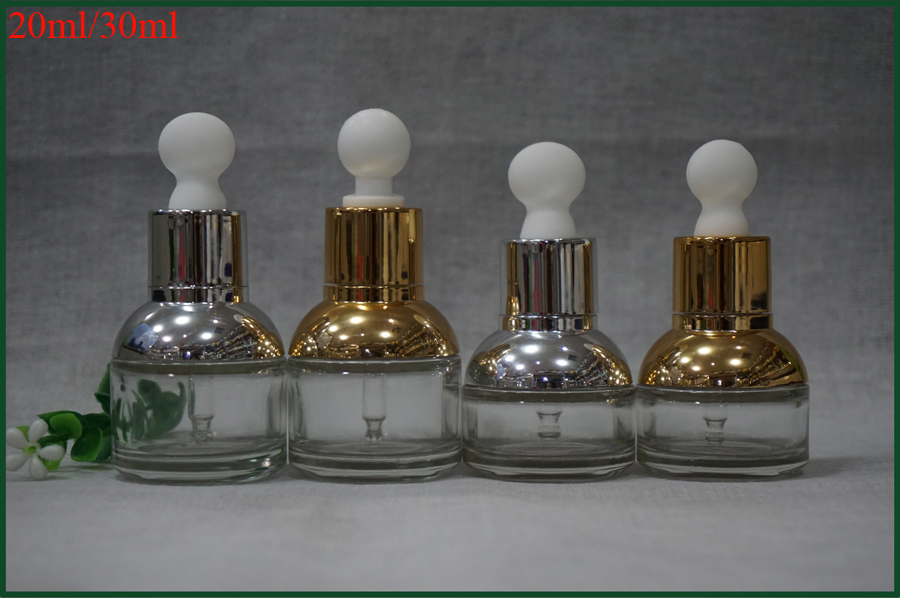 20ml Luxury Essential Oil Glass bottle silver Dropper Bottles antique glass oil bottles