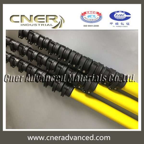 Yellow fibreglass telescopic pole for window cleaning pole