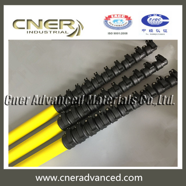 Yellow fibreglass telescopic pole for window cleaning pole