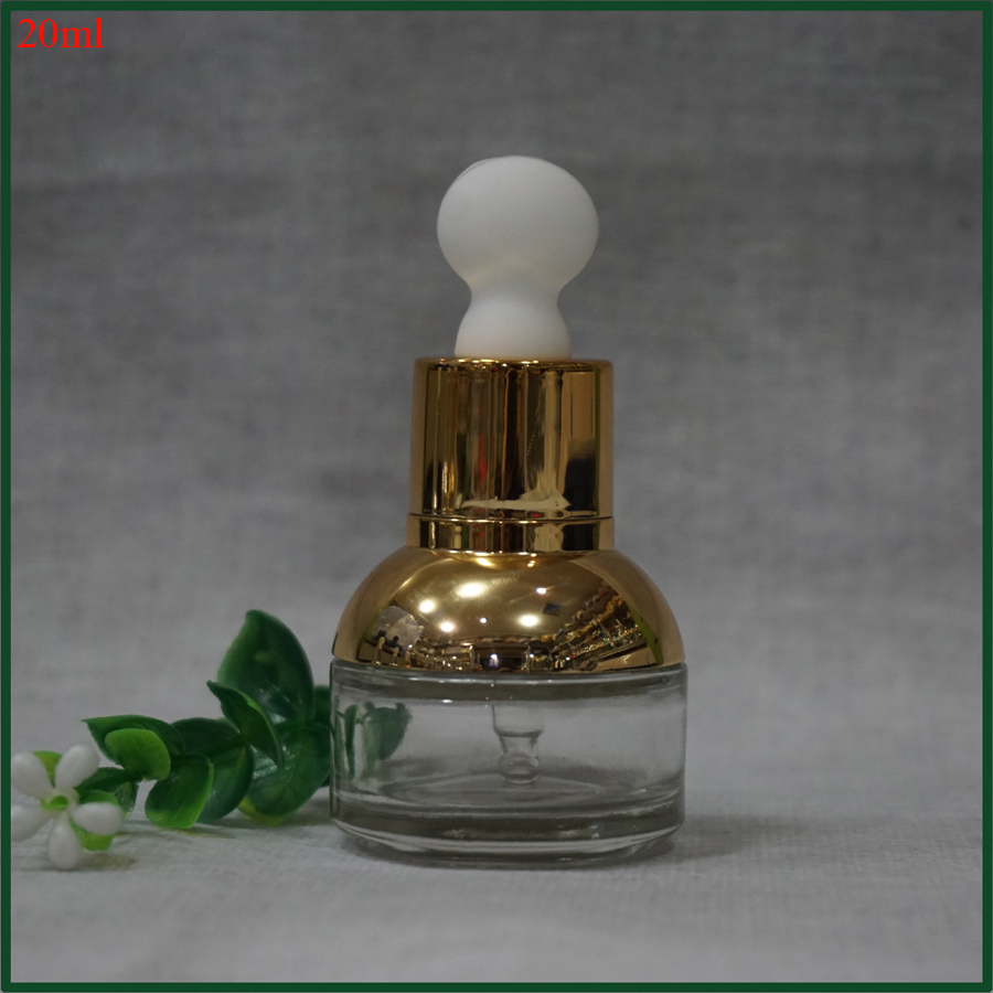 20ml Luxury Essential Oil Glass bottle silver Dropper Bottles antique glass oil bottles