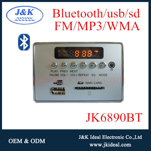 JK6836BT For amplifier speaker usb fm bluetooth mp3 player module