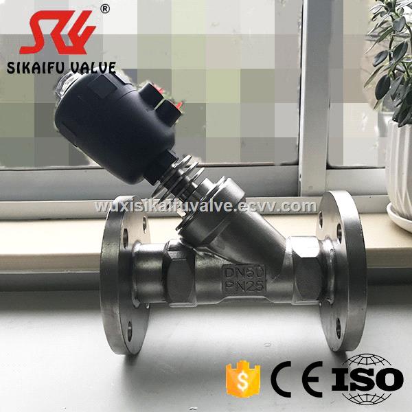 Sikaifu Brand SS304 Angle seat Valve Flange Conection for High temperature