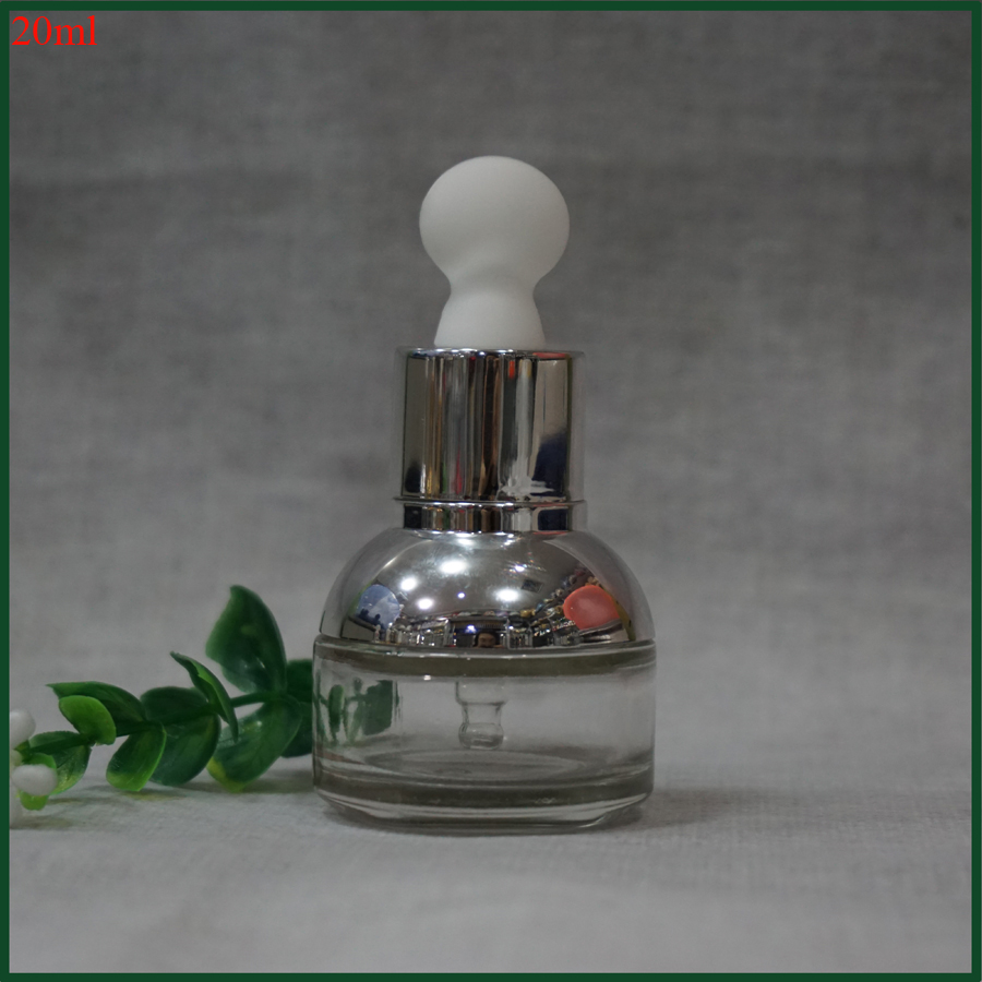 20ml Luxury Essential Oil Glass bottle silver Dropper Bottles antique glass oil bottles