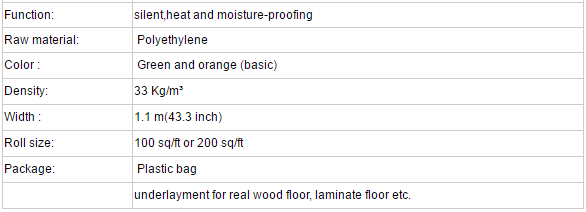 IXPE foam silent laminate warm floor film flooring underlayment