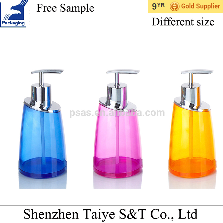 Different special shape exquisite acrylic lotion bottle with metal pump