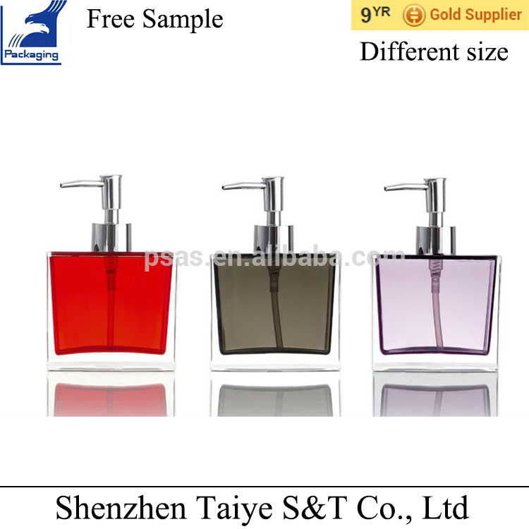 Different special shape exquisite acrylic lotion bottle with metal pump