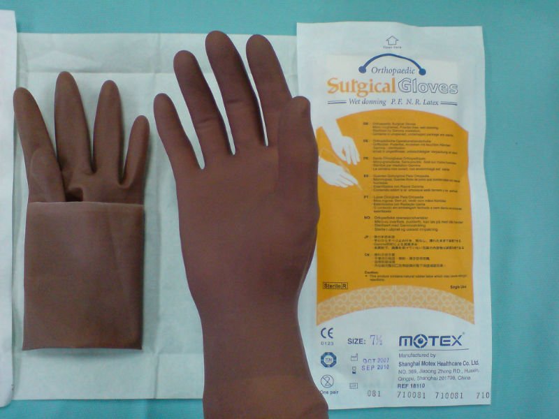 Orthopaedic Latex Medical Surgical Gloves 1810