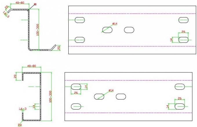 Quick Interchangeable CZ Purlin Roll Forming Machine with High Productivity 1520mmin Forming Speed