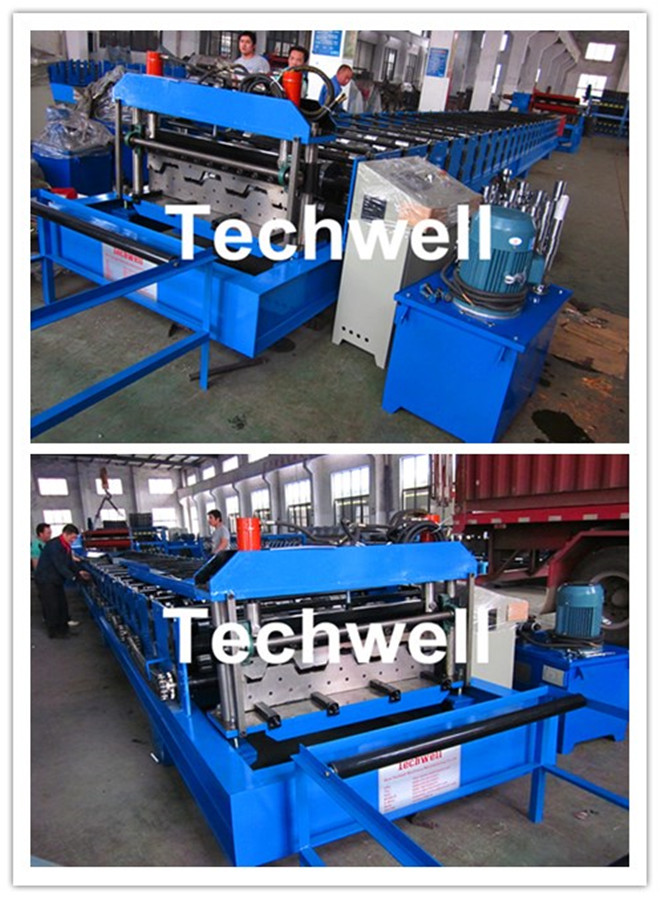 1012mmin Forming Speed Metal Deck Flooring System Floor Decking Roll Forming Machine with 22KW Motor Power