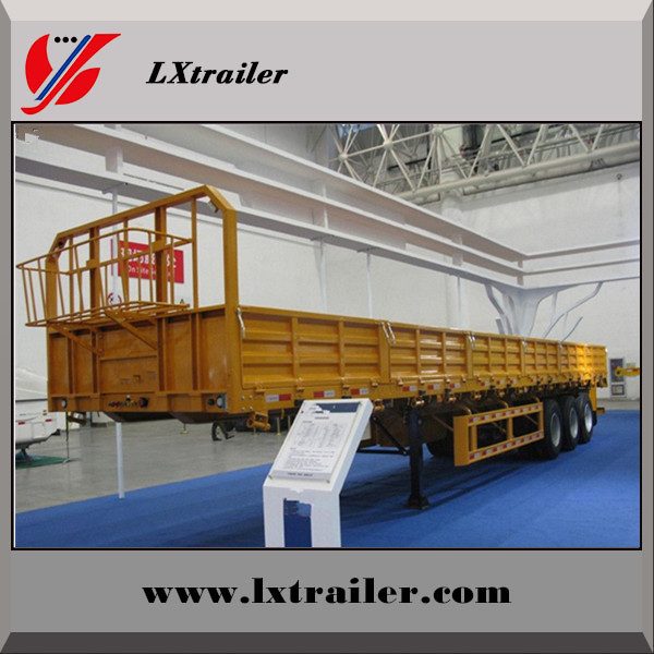China factory sale 3 Axle Side Wall Semi Trailer Truck cargo trailer