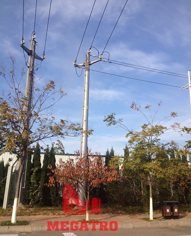 Megatro 10kv monopole tower for transmission