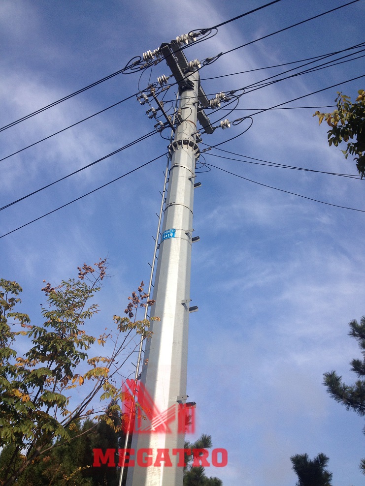 Megatro 10kv monopole tower for transmission