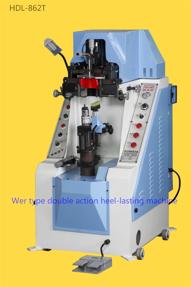 Wer type double action heel lasting machine