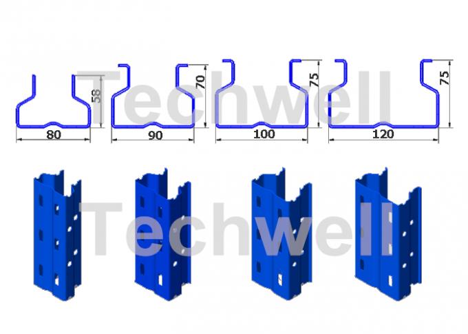 Storage Pallet Shelving and Racking Upright Roll Forming Machine for 80 90 100 120mm Upright Rack Profiles