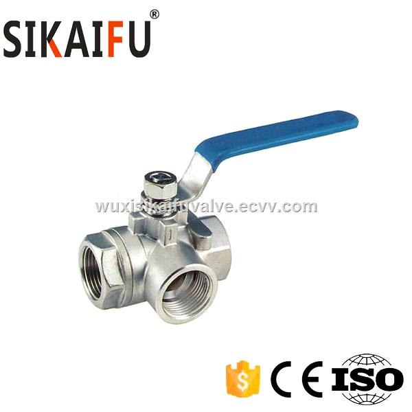 Stainless Steel L port 3 way Ball Valve