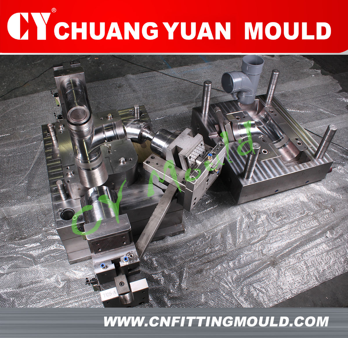 Mould for PVC Swept Tee