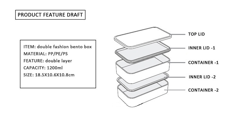 Rectangle Lunch Bento Container Camp Trip Food Storage Box BPA Free Material Leakproof Reusable Lunch Container Rectangle Lunch Bento Container Camp Trip Food Storage Box BPA Free Material Leakproof Reusable Lunch Container