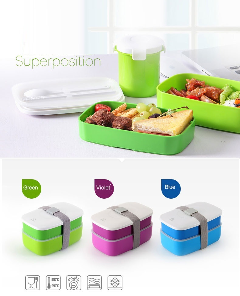 High Quality Bento Lunch Box Set with Insulated Thermal Cooler Lunch Tote Bag Food Container Microwave Safe BPA Free