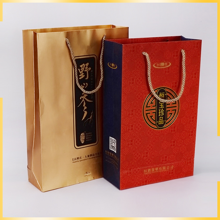 Custom Printed Coated paper Shopping Paper Bag With Handle