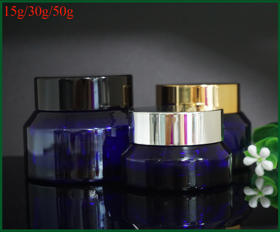 small cosmetic glass jars 15g shoulder slanted glass cosmetic jars