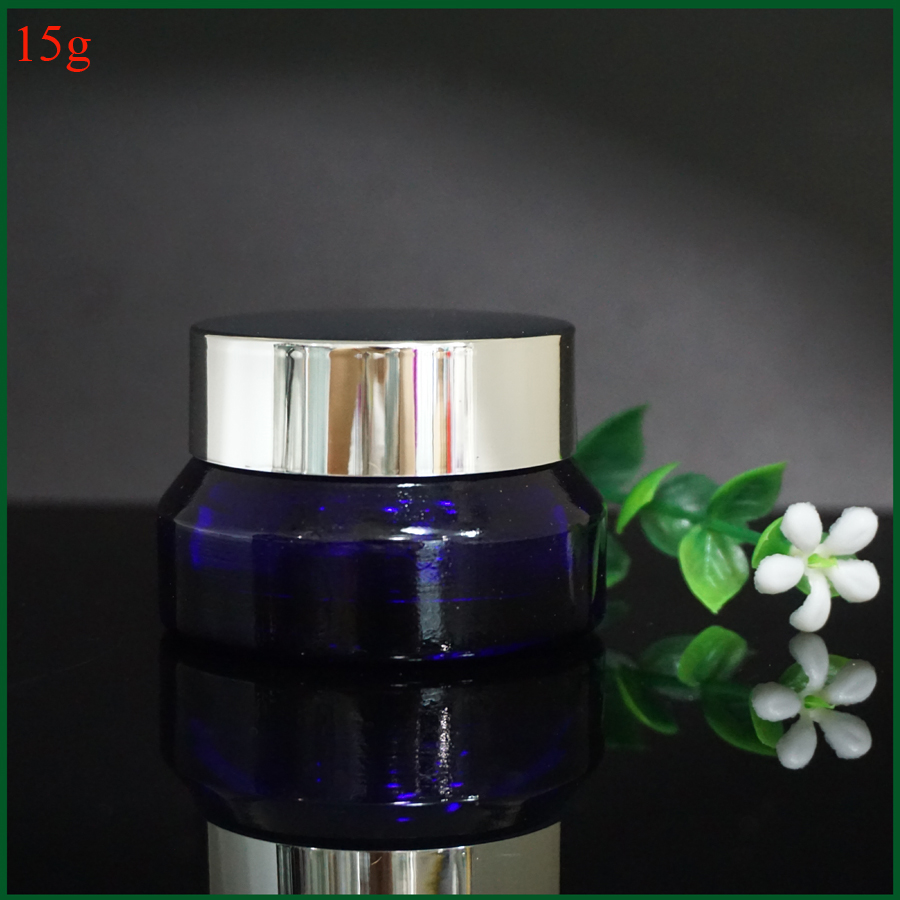 small cosmetic glass jars 15g shoulder slanted glass cosmetic jars