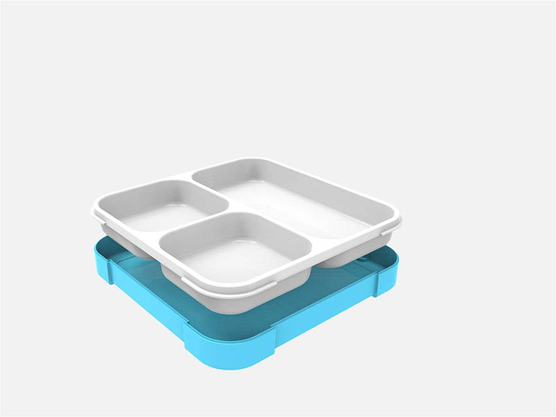 Square design Ultrathin Lunch Box with 3compartment