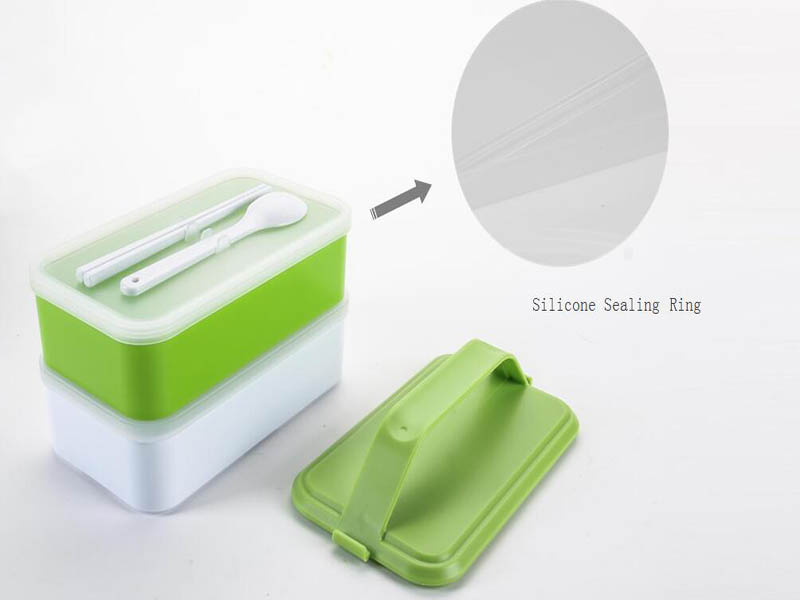 Portable Rectangle Food Container Lunch Box with handle